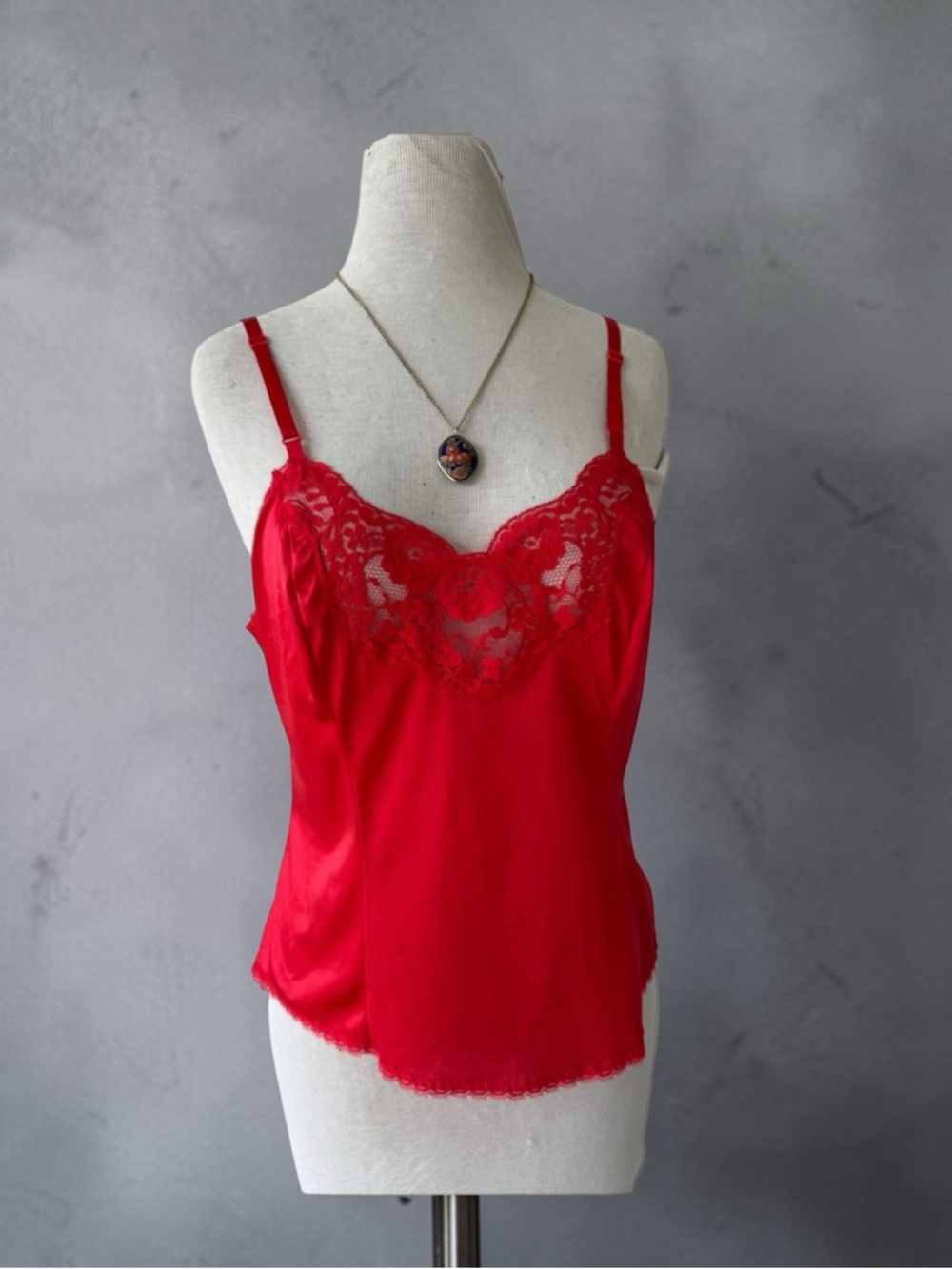 Vtg 70s Body Lites Jc Penney Nylon Lace Bust Crop Cami Camisole 36 Lingerie